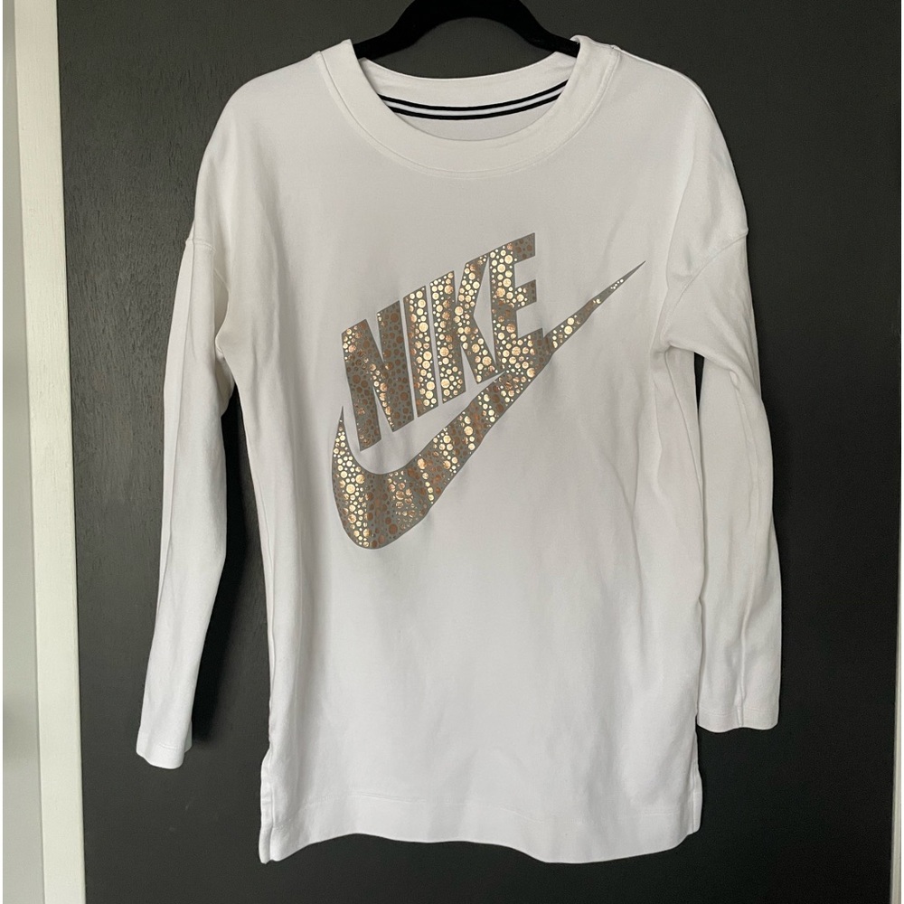 Nike Metallic Swoop Tunic Sweater - Size Small